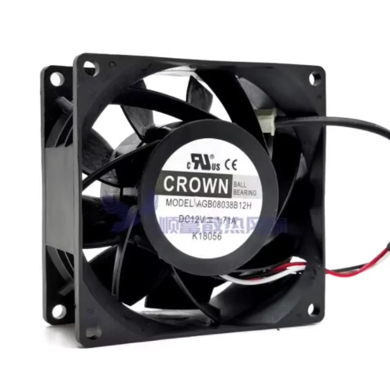 CROWN AGB08038B12H DC 12V 1.71A 80x80x38mm Server Cooling Fan