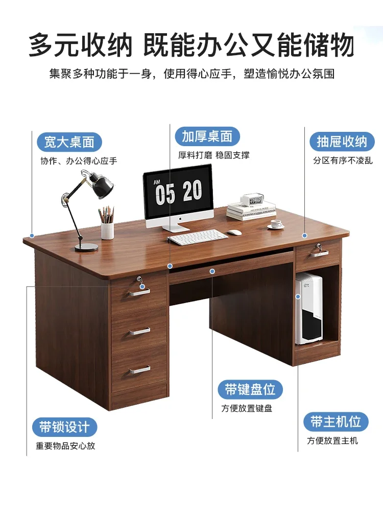 Computer desk Home desktop with drawers Desk staff desk