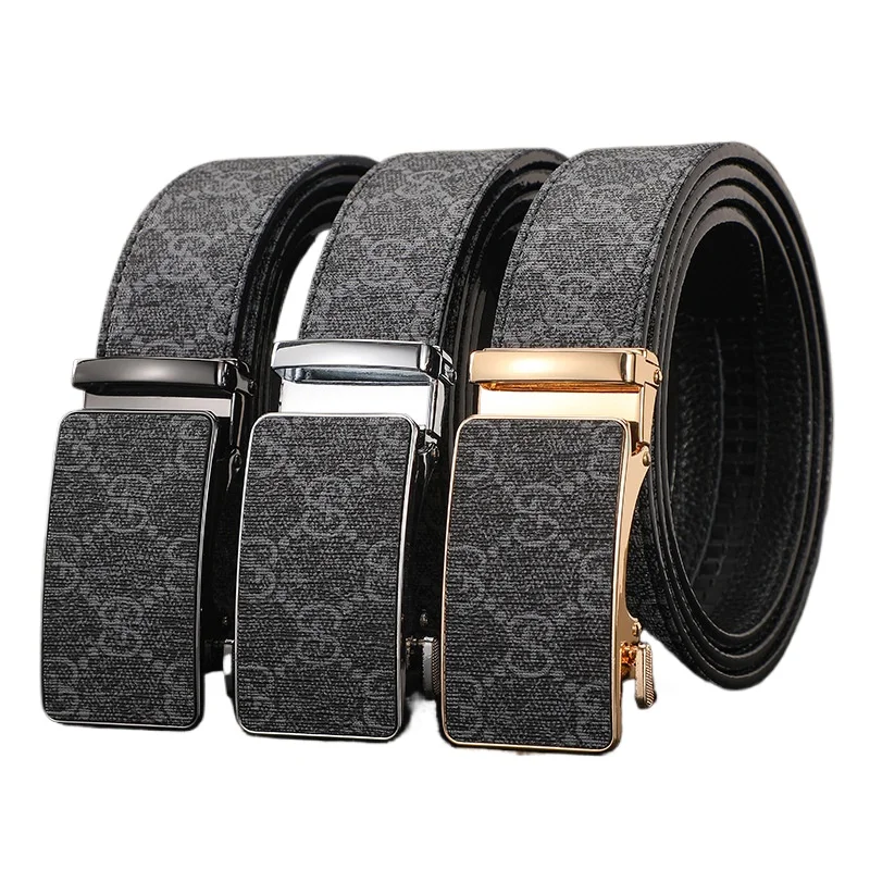 

Original Design New Printing Automatic Buckle Cowhide Belt Men's Letter G Business Casual True Leather Pants Belt Versatile