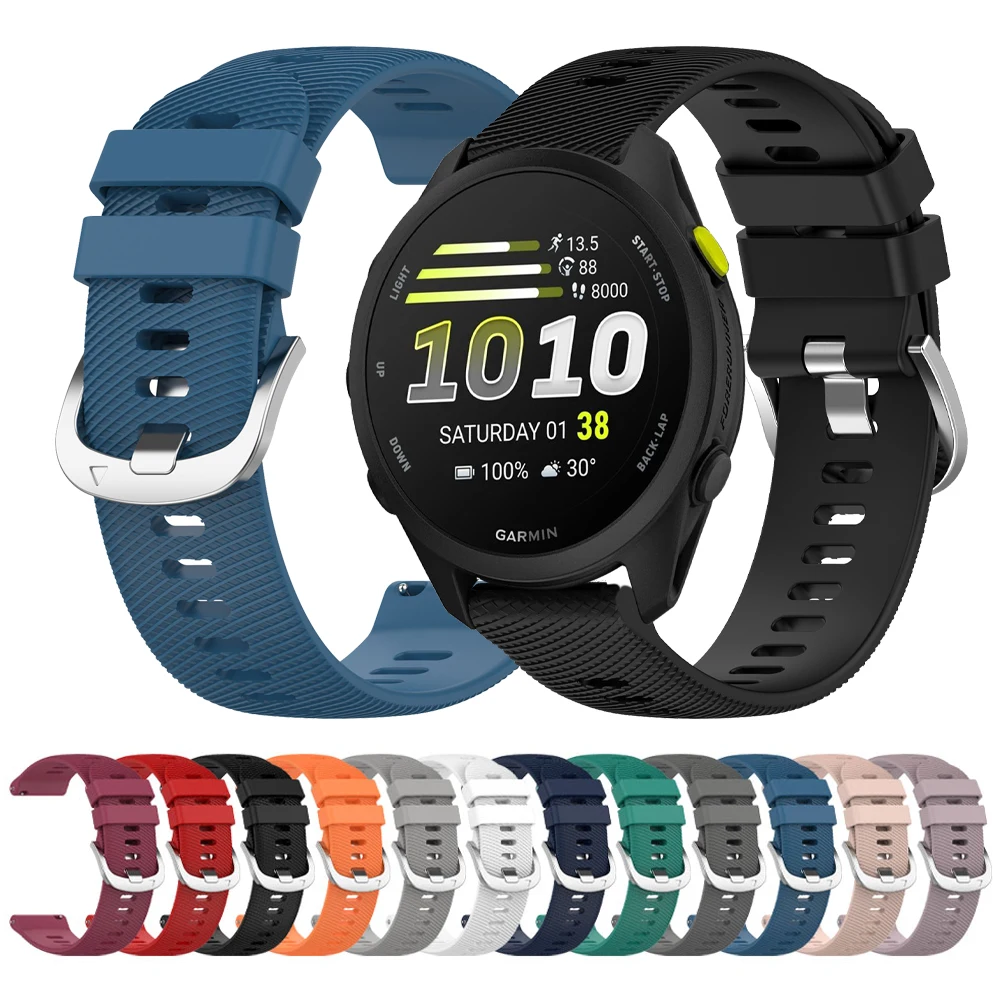 Correa de silicona de 20/22 mm para Garmin Forerunner 70 170 Music, compatible con Forerunner 570 265 245 255/Venu 4 3 2 sq, correa para reloj inteligente.