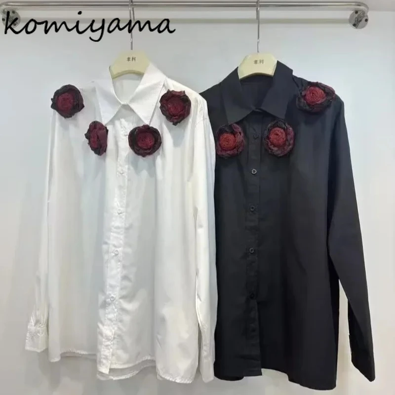 

Spring New 3D Floral Blusas Mujer Long Sleeve Woman Shirts & Blouses Fashion Loose Camisas Casual All-match Women Clothing Ropa