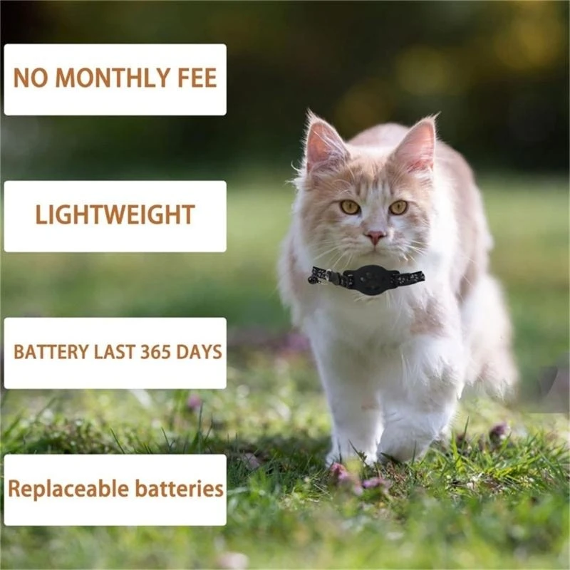 Cats Collar Trackers for Small Cats Lost Pet Alert No Monthly Fees Finding Tool B03E