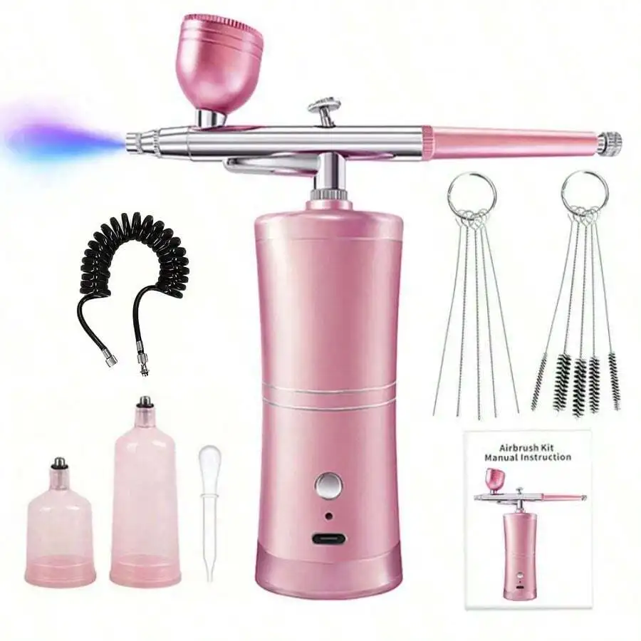 

Airbrush/Airbrush Head, 1 Set Of 0.3mm Mini Air Compressor Kit Airbrush Sprayer, Suitable For Nail Art DIY Craft Cake, Painting