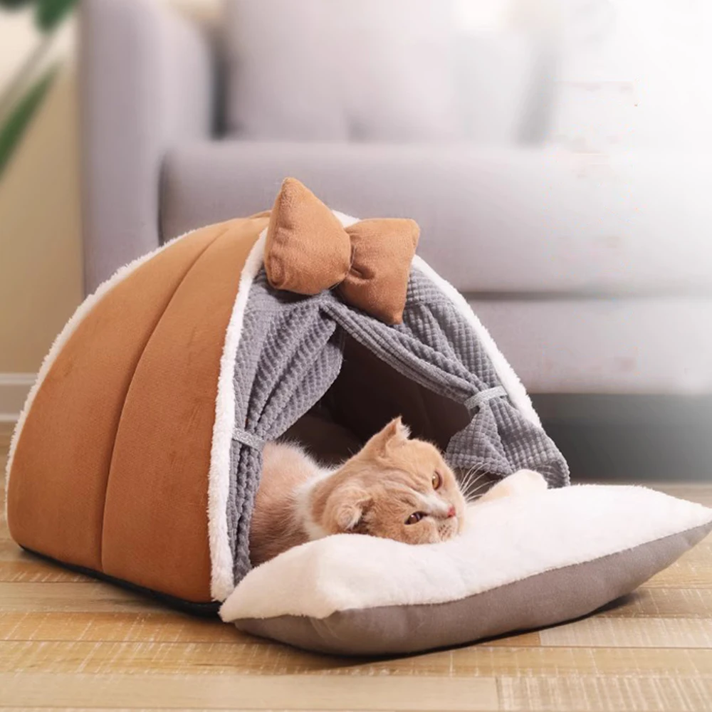 

Soft Warm Plush Cat Bed House Wholesale Indoor Luxury