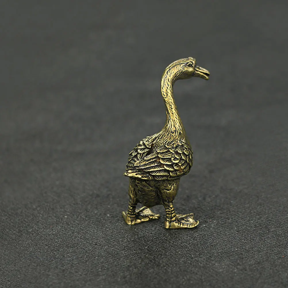 

Brass Tea Pet Decorations Copper Swan Statue Hand Carved Figurine Home Office Ornament Mini Model Crafts Home Decor