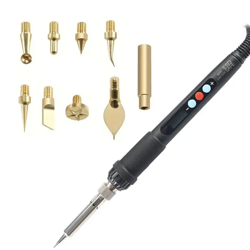 

A92P 10PCS 3D Printing Accessories Smoothing Tool Kit, 3D Printing Modify Finishing Tool Soldering Welding Iron Kit EU Plug