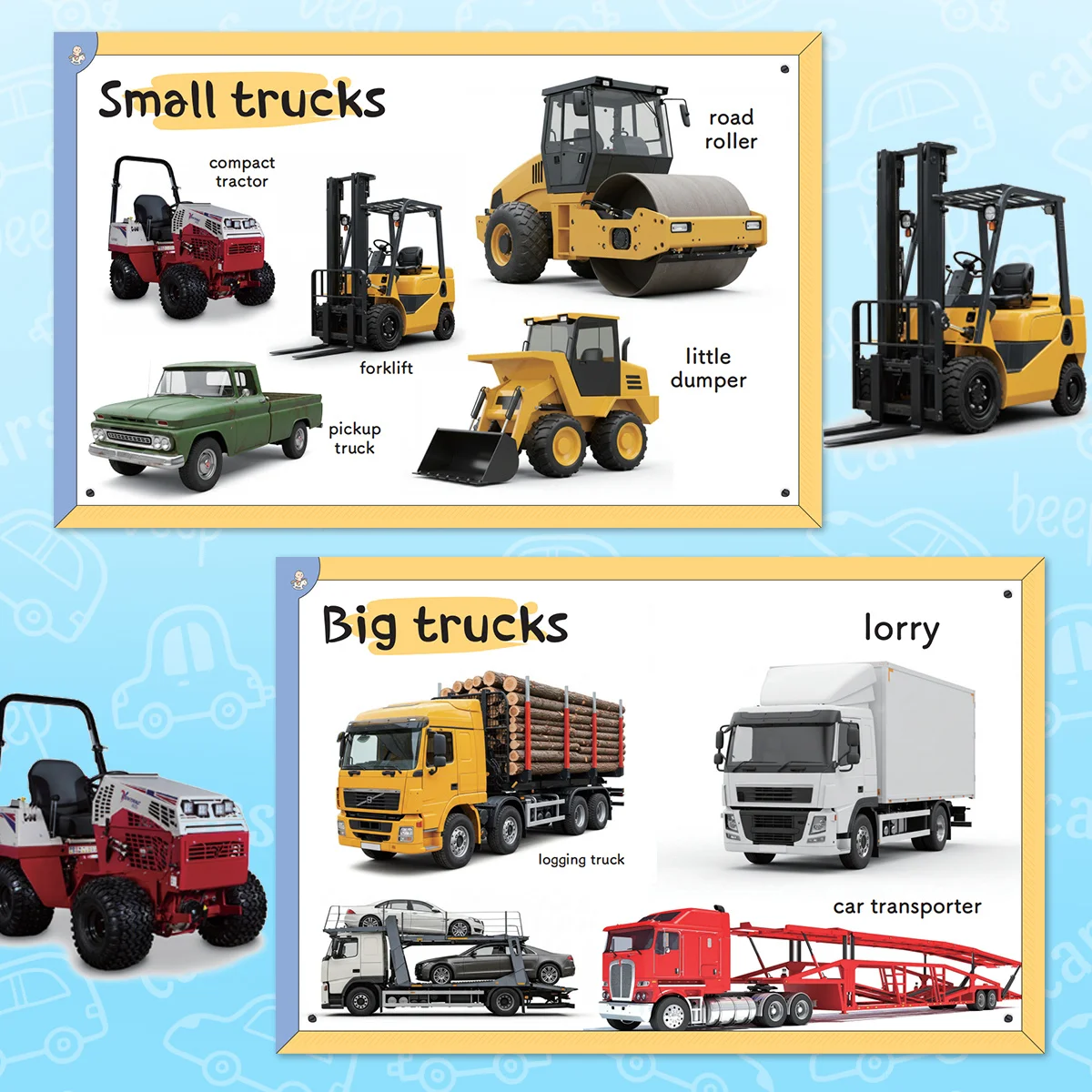 Early Learning Encyclopedia for Kids, My First Trucks Book with Bright Pictures and Fun Learning