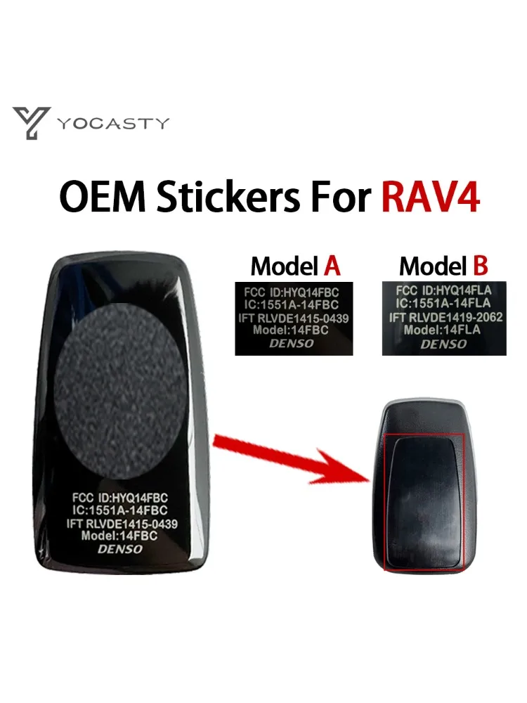 YOCASTY HYQ14FBC HYQ14FLA pour Toyota RAV4 OEM coque de clé de voiture intelligente autocollants arrière 8990H-0R030 1551A-14FBC