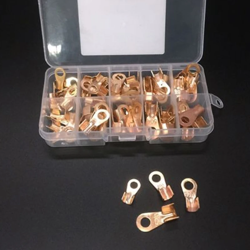 مجموعة العروات الأسلاك النحاسية موصلات RingsTerminals كابلات البطارية مع الموصلية الفائقة 20A 10/30A 40A 50A لتقوم بها بنفسك