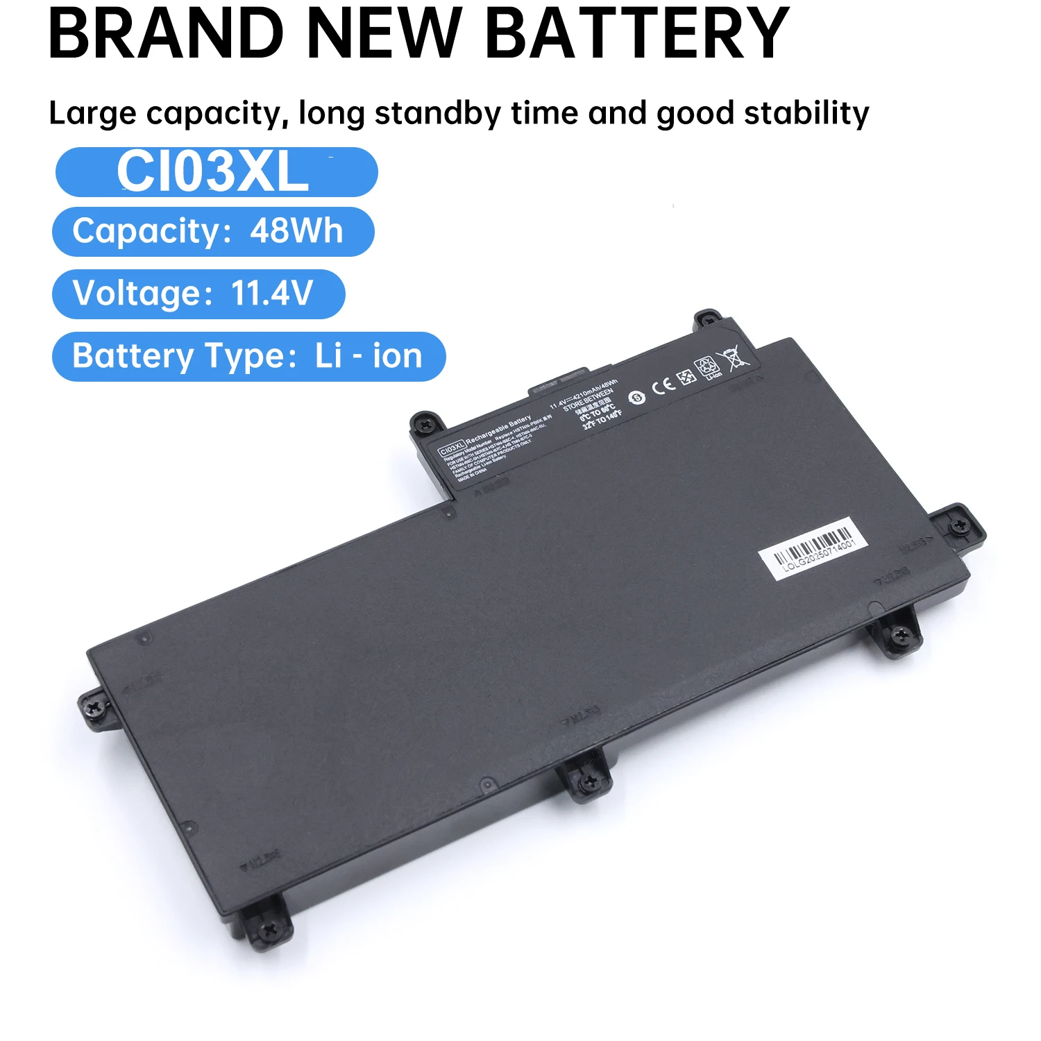 CI03XL Battery for HP ProBook 640 G2 645 G2 650 G2 655 G2 640 G3 645 G3 650 G3 655 G3 820 G3 HSTNN-UB6Q 801554-001