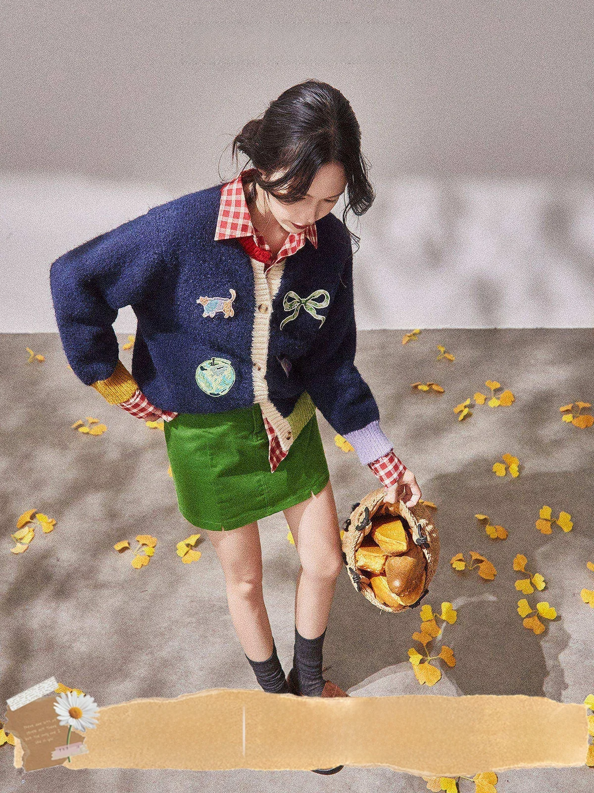 

Свободный женский свитер с узором Fair Isle синего цвета от Yu Huazun Autumn Tour, повседневный, удобный, с длинными рукавами, круглым вырезом, топ