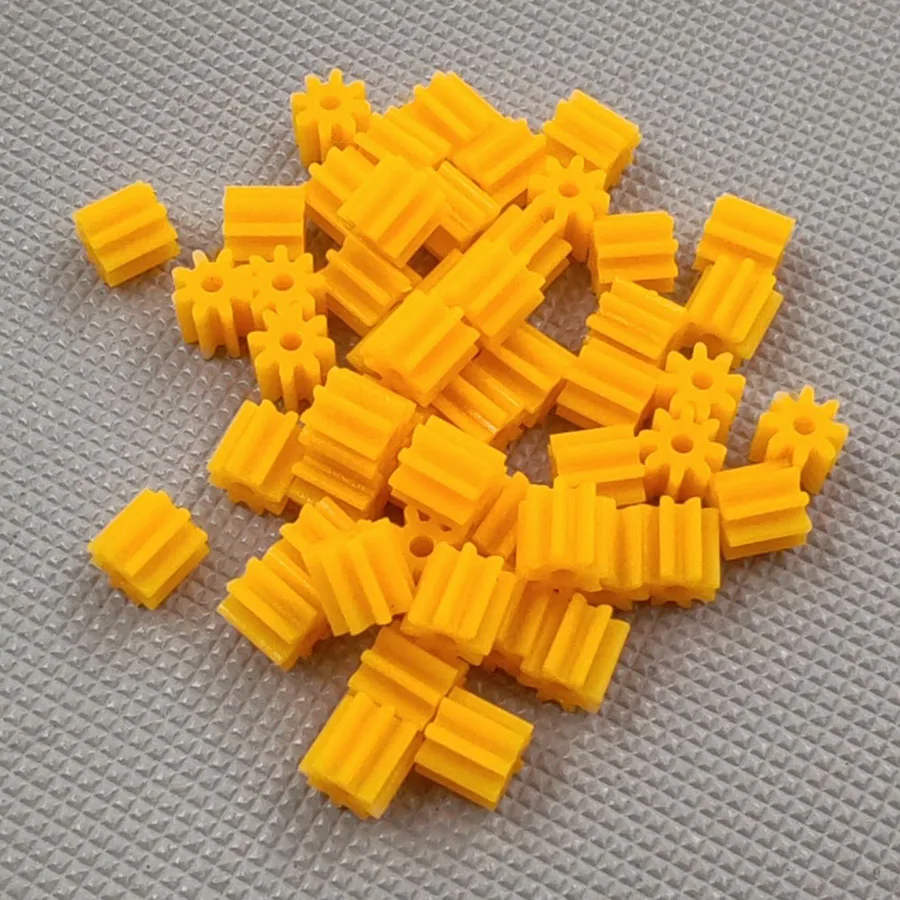 8T1.4A 0.5M Yellow Plastic Pinion 8 Teeth OD5mm Hole 1.4mm Tight Fitting DIY Toy Model Gear Parts 81.4A
