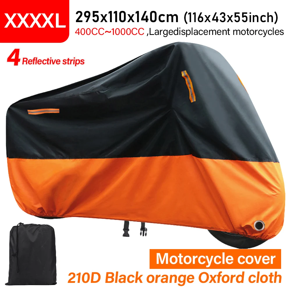 

XXXXL Motorbike Protection Cover Waterproof Dustproof Wear-Resistant Fabric Motorbike Cover Motors Dust Rain UV Protector Cover