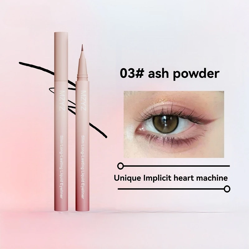 قلم تحديد العيون مقاوم للماء ومقاوم للعرق ومضاد للفرك وغير تلطخ متين للمبتدئين الزائفة لون عادي 0.01 مللي متر فرشاة مكياج فائقة الدقة