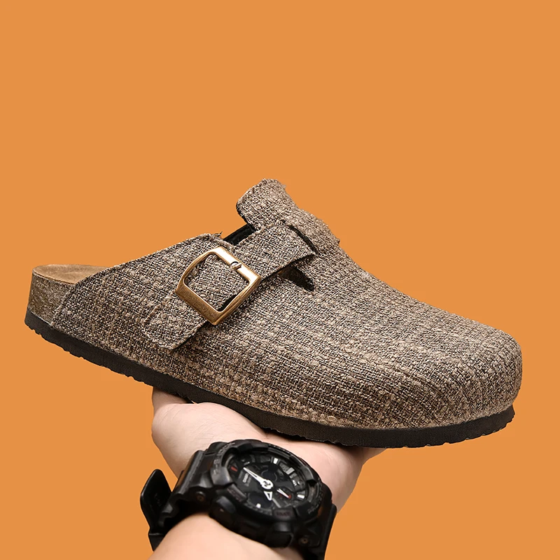 Couple Mules Closed Toe Slides Sandals Half Shoes For Men Women Backless Loafers Slippers Oepn-Back Casual Shoes Slip On Flats