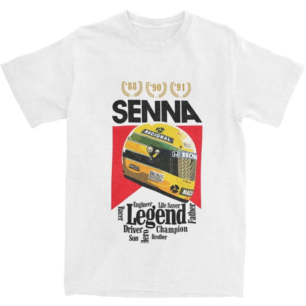 Aryton Senna The Legend Merchandise Shirt Men Women Brazil Racing Driver Vintage 100% Cotton New Arrival Tee Shirts