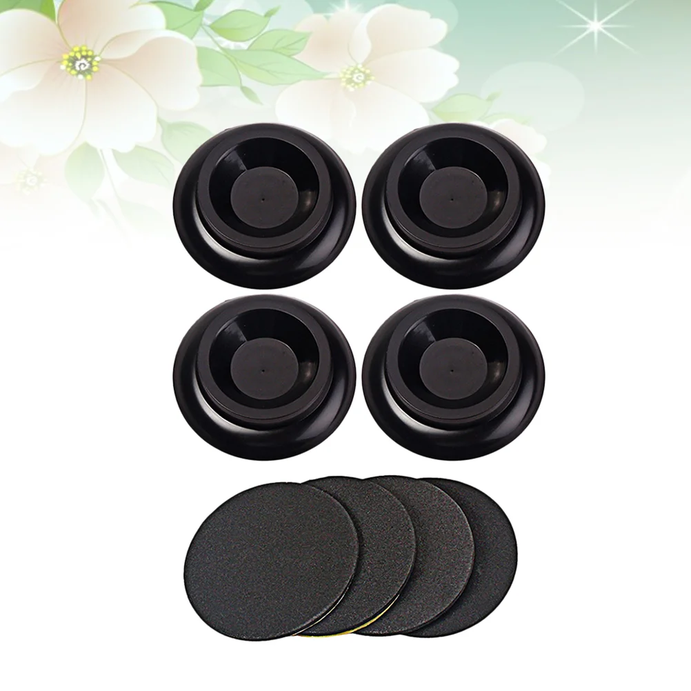 4 Pcs Piano Casters for Hardwood Mats Furniture Leg Cups Black Non-slip Floormat