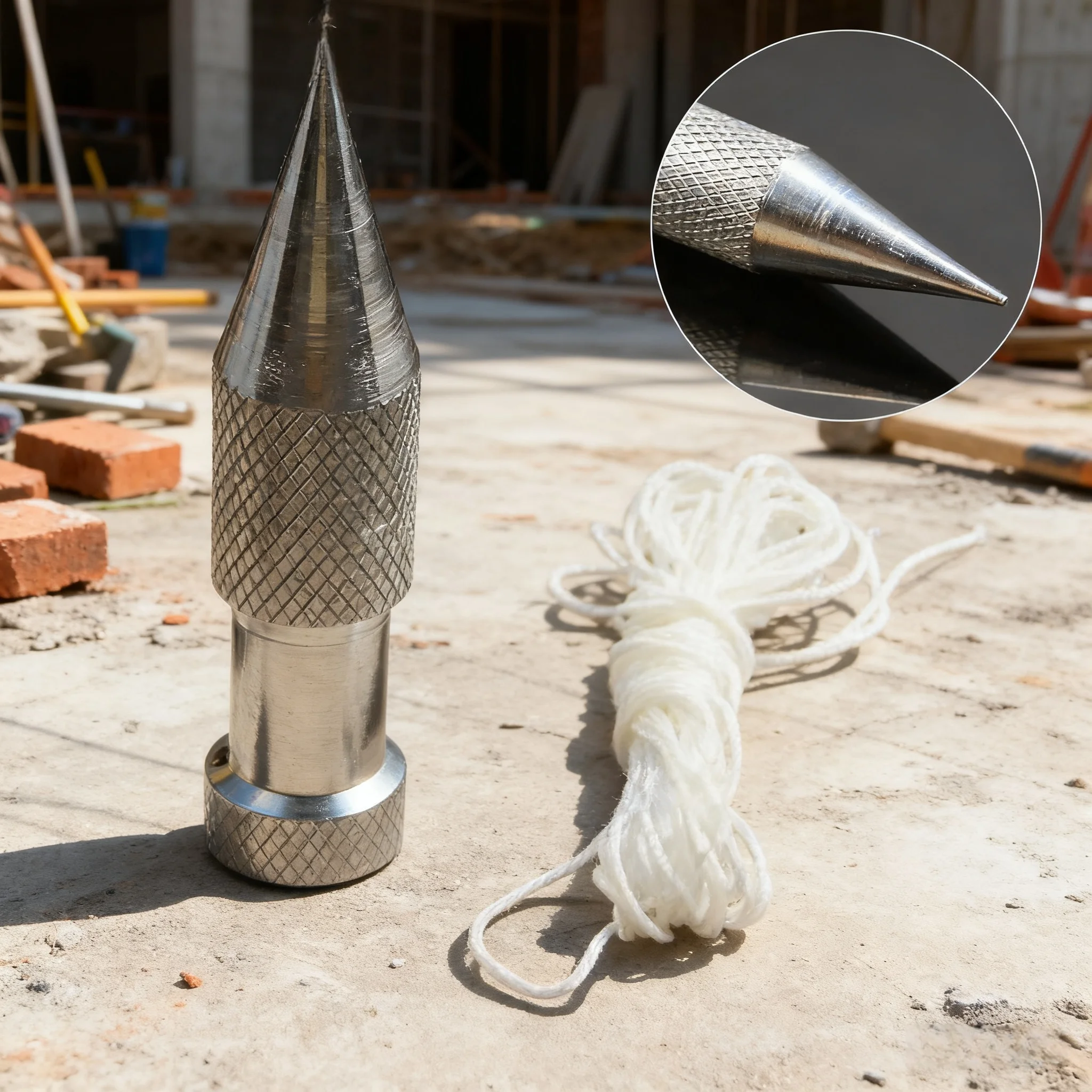 Kit de martelo de medição de construção, 2 peças, pingente de fio galvanizado com estilingue, ferramentas duráveis de medição de construção vertical de alta precisão