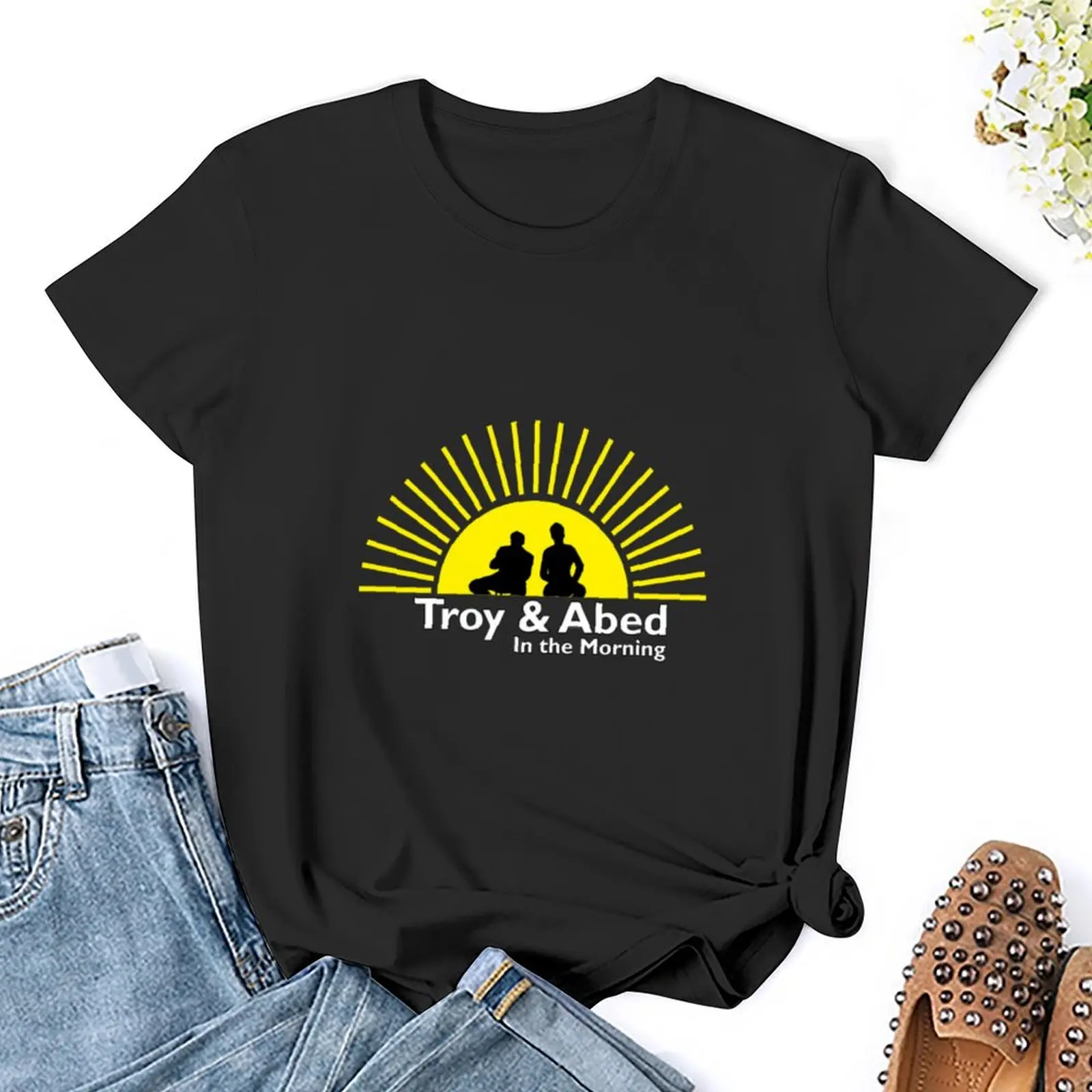 Camiseta de Troy and Abed in the Morning para mujer, tops lindos, ropa hippie, blusa, camiseta para mujer