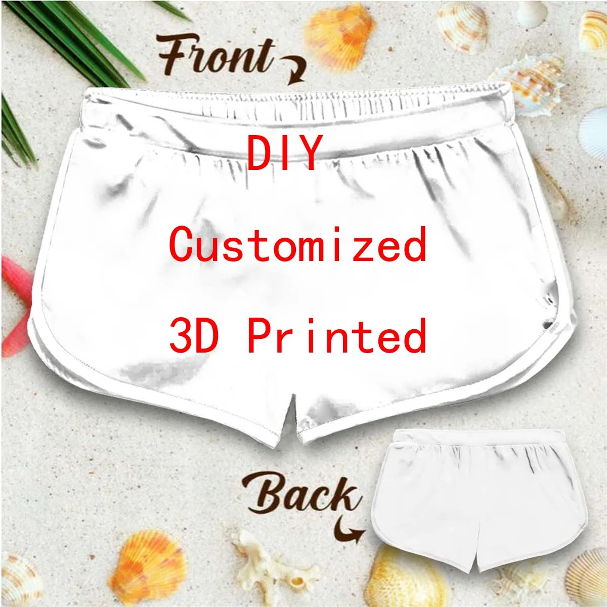 Short de plage imprimé en 3D pour femme, taille élastique, séchage rapide, livraison directe, VIP Link Y-DIY, objectifs, été