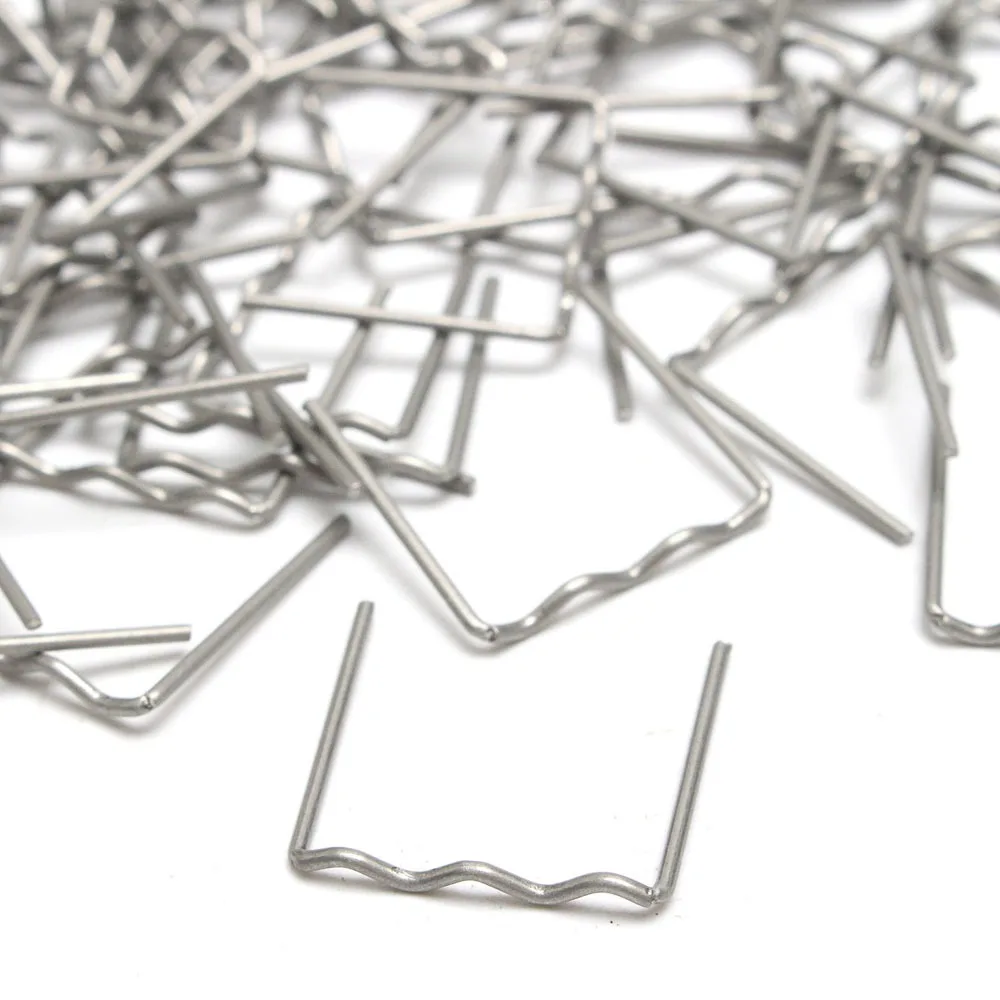 500pcs 0.6mm Thickness Plastic Welding Staples Silver Flat Wave Design Hot Staples Repair Welding Machine Parts