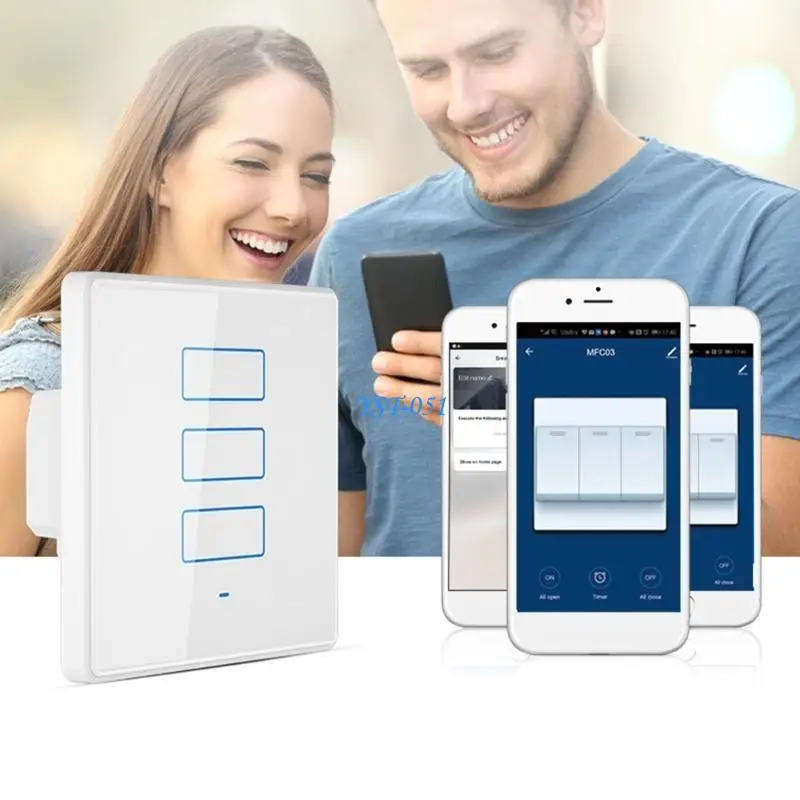 

E15A Smart-Touch-Switch Frameless Wifi-Switch Full-Glass Panel-Switch Waterproof 240V