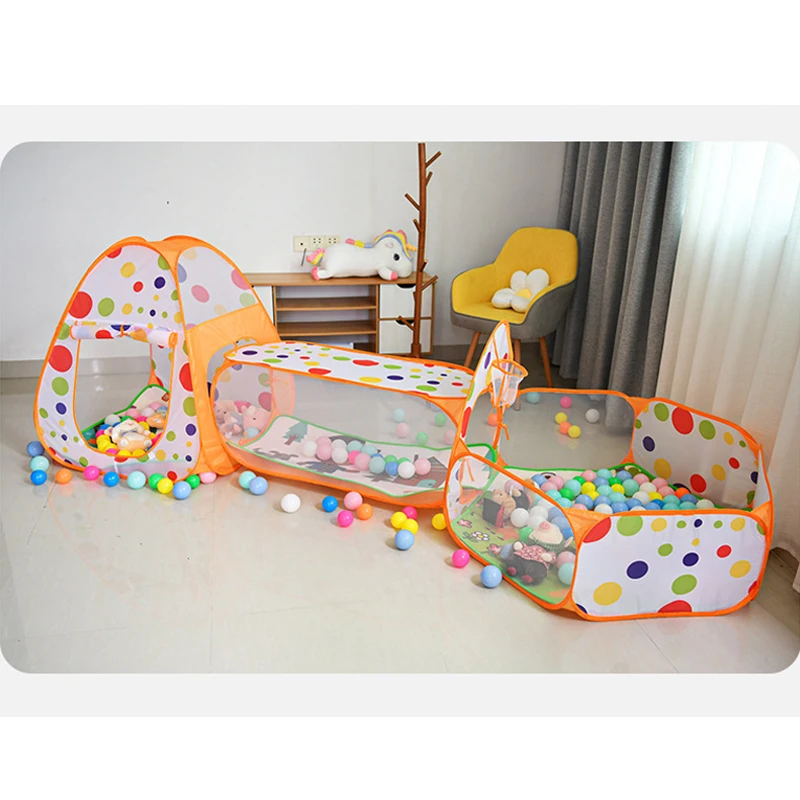 3 In 1 Children Ball Pool Baby Ballon Playpen Portable Kids Tent Ball Pit Crawling Tunnel Child Playground Yard Rooom Pool Gift