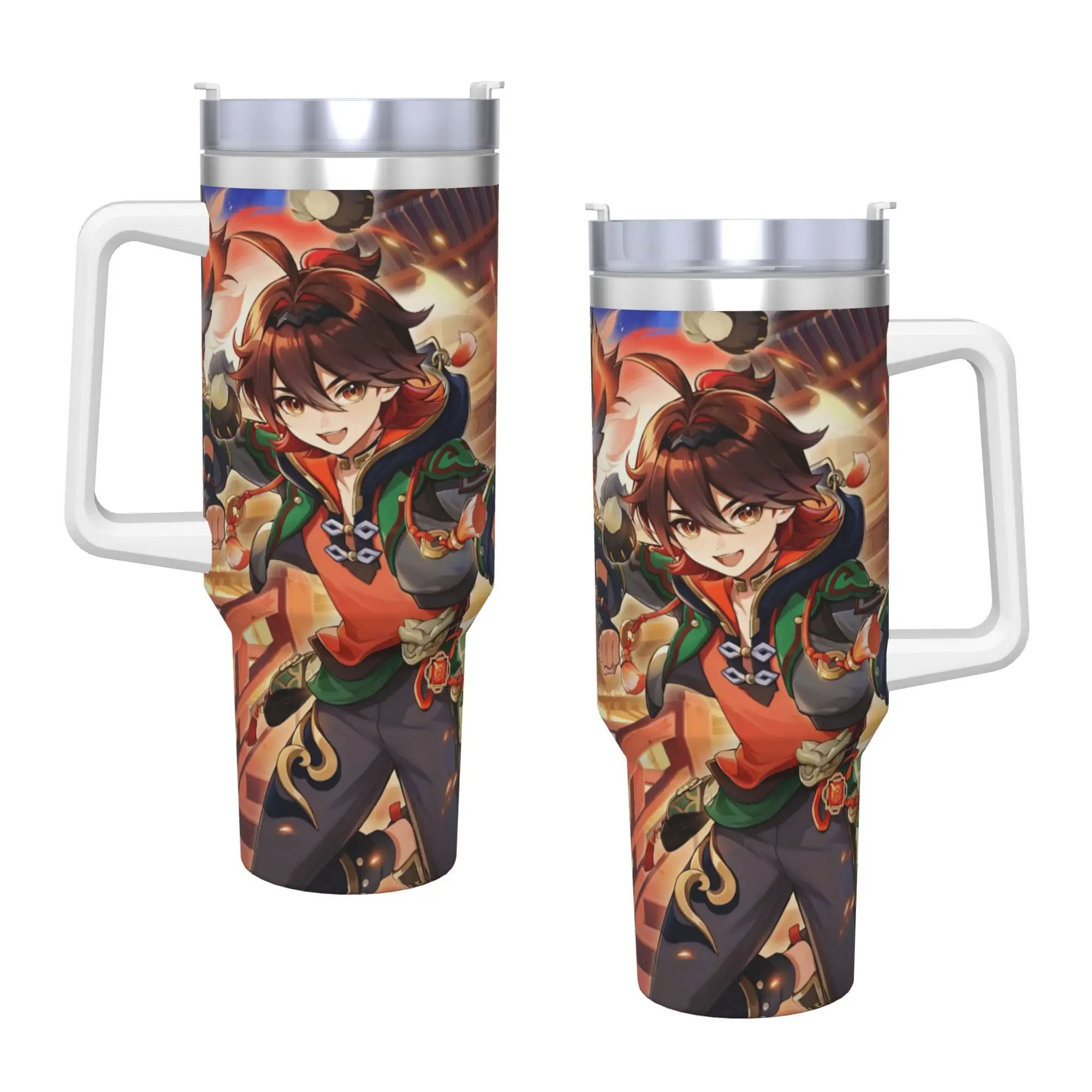 Stainless Steel Tumbler Anime Game G-Genshin Impact Thermal Cups  Insulated Cold and Hot Mugs Cup Travel Custom DIY Water Bottle