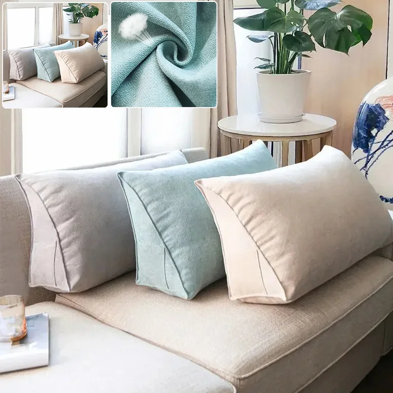 Triângulo sofá almofada de volta sala estar retangular cabeça cama queen size cama lombar travesseiro almofada lombar janela flutuante