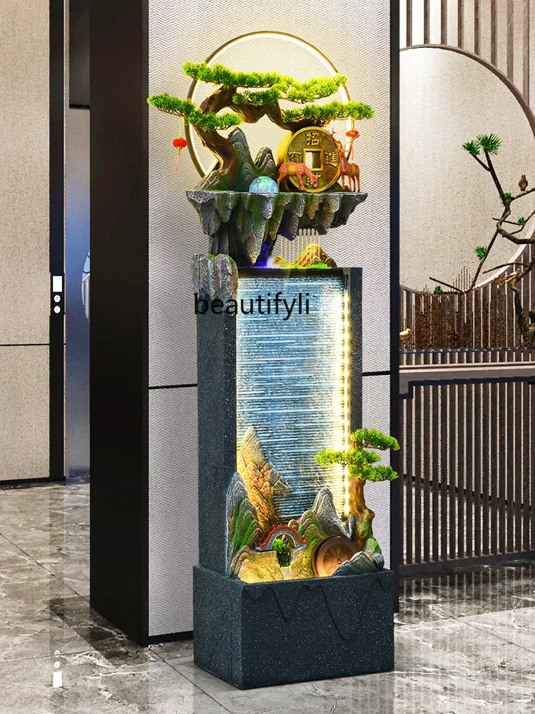 

Rockery Flowing Water Ornaments Fengshui Wheel Decorative Landscaping TV Cabinet Entrance Circulating Waterscape