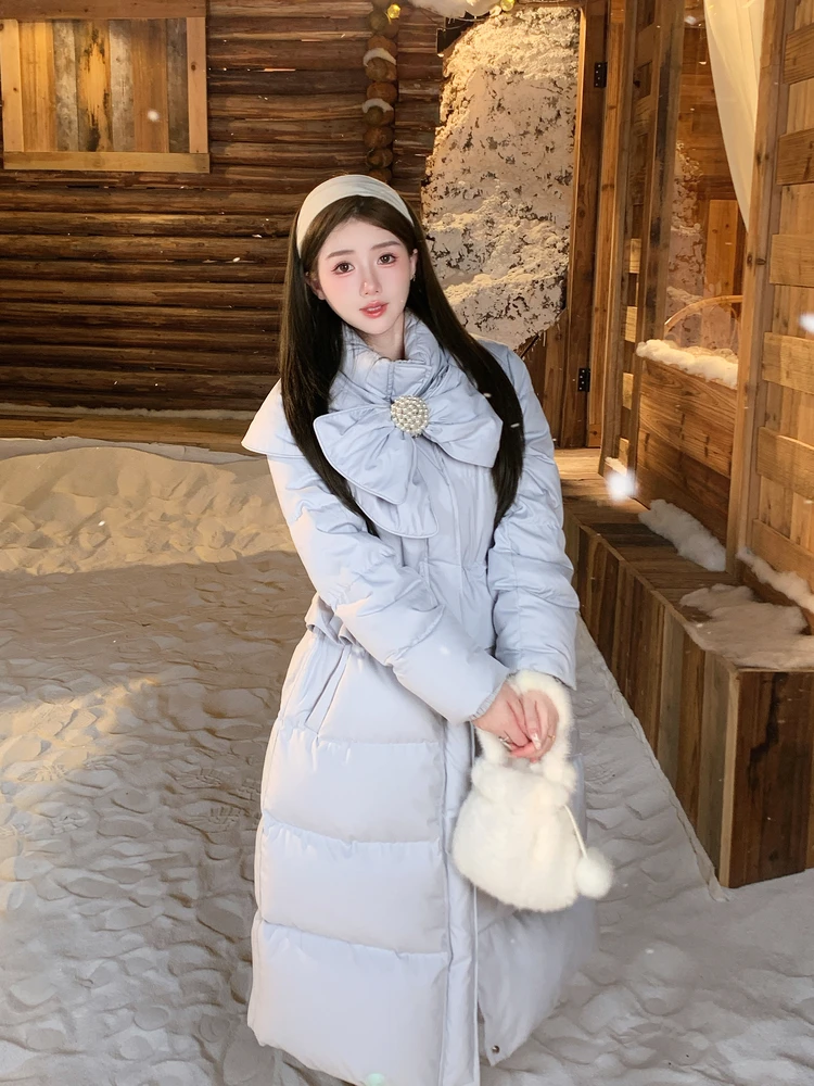 

BingBing Comes in | Initial Snoate Unique Girl Feeling 3D Knot Long Waist-Cinching down Jaet Ladies Faion