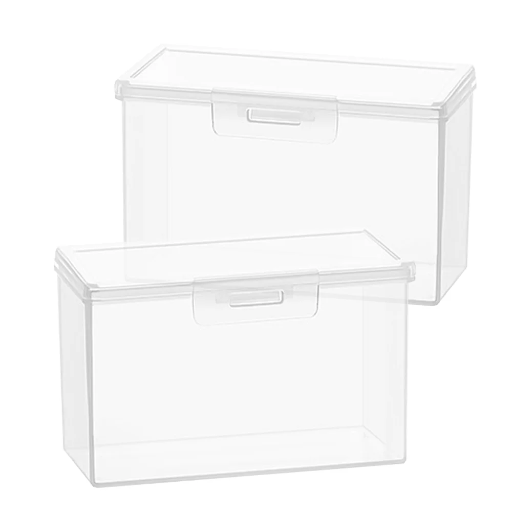 2 Pcs Storage Box Card Child Baseball Holder Bins with Lids Plastic Home Playing Case