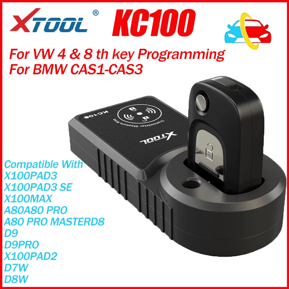 XTOOL KC100 Key Programmer For VW 4&5th For BMW CAS1-CAS3 For Skoda IMMO MQB Key Matching Tool Work With X100PAD3 X100MAX D8 D9