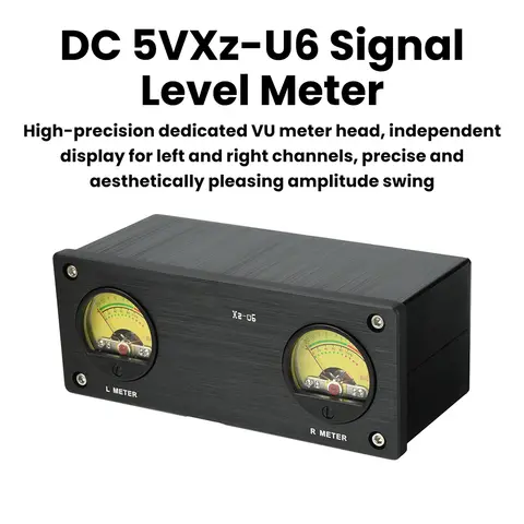  DC 5V Xz-U6 VU signal level meter Audio Amplifier Speaker Switcher Box Selector Music Spectrum Visualizer meter 3.5mm/RCA
