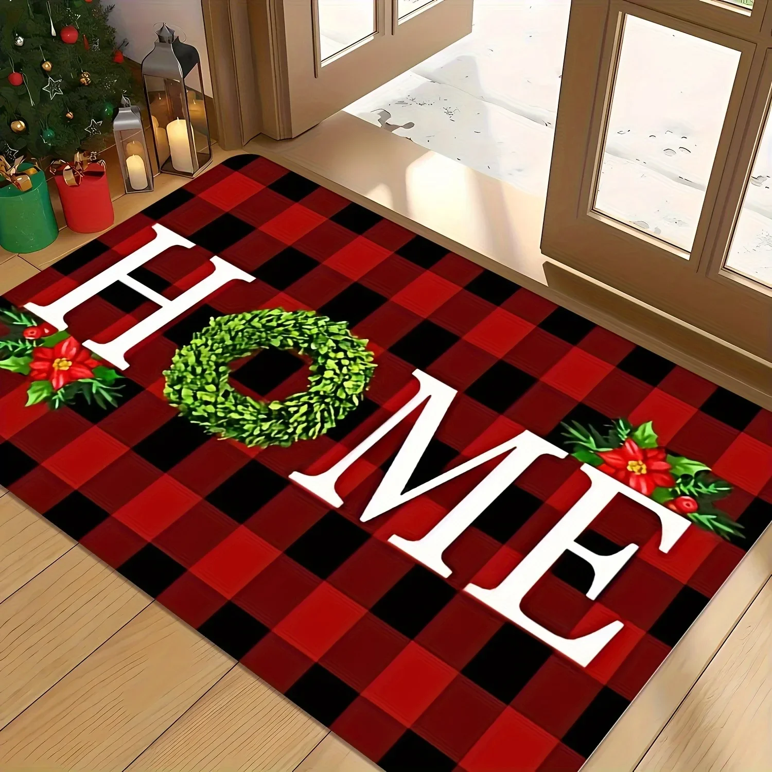 Christmas welcome door mat soft and comfortable bathroom kitchen bedroom room floor mat absorbent non-slip home decoration
