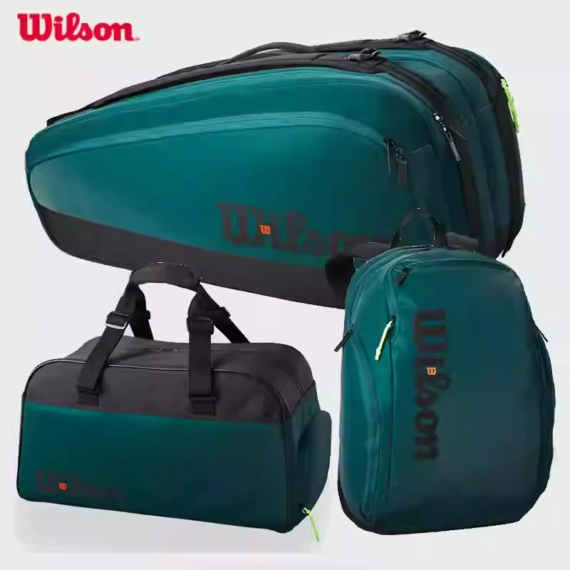 Wilson Tennis Paddle Backpack Squash Badminton Racket Bag Carrying Handbag Men Large Capacity Sports Bags Super Tour Blade V9