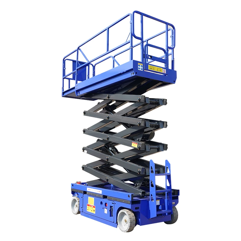 6-18m Mobile Electric Lifting Table Battery Powered Hydraulic Wheeled Lift Factory High Altitude Operation Trolley