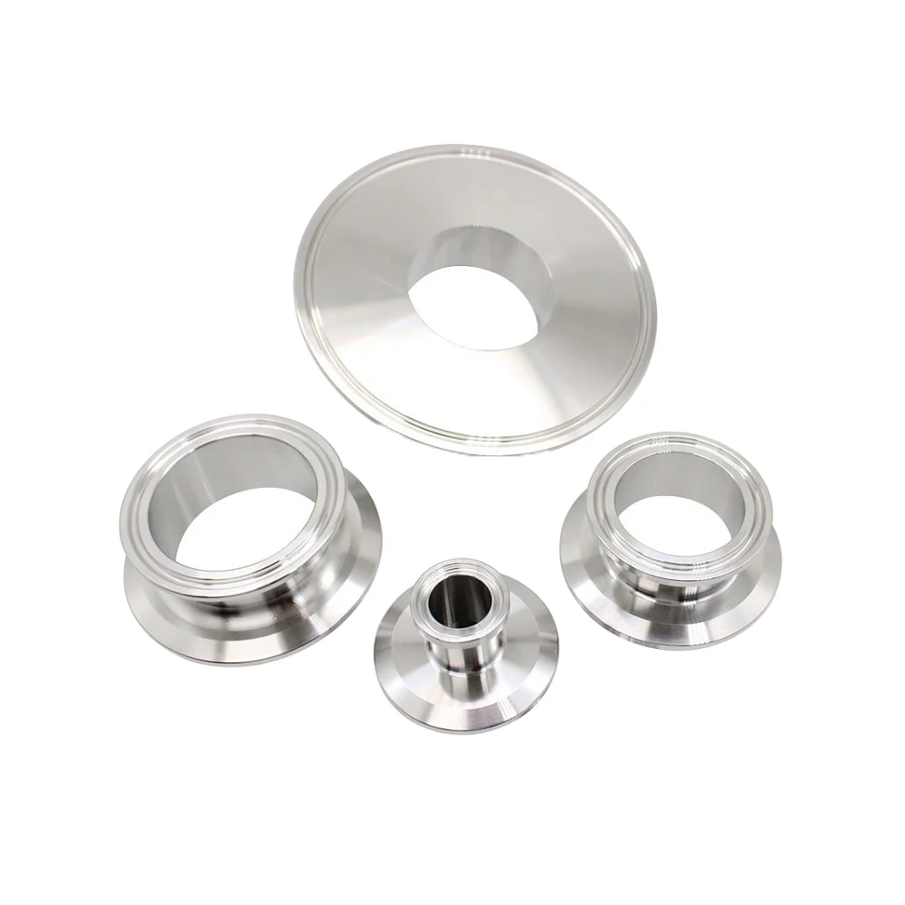 YQBS 2 Inch × 1.5 Inch Sanitary Fitting End Cap Tri Clamp Ferrul Reducer Stainless Steel 304 Sanitary Concentric Clover