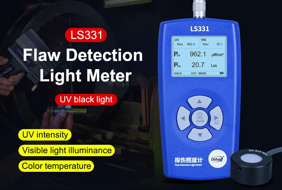ljc l new LS331 Multifunctional Flaw Detection Light Meter UV Power and Visible Light Illuminance Tester