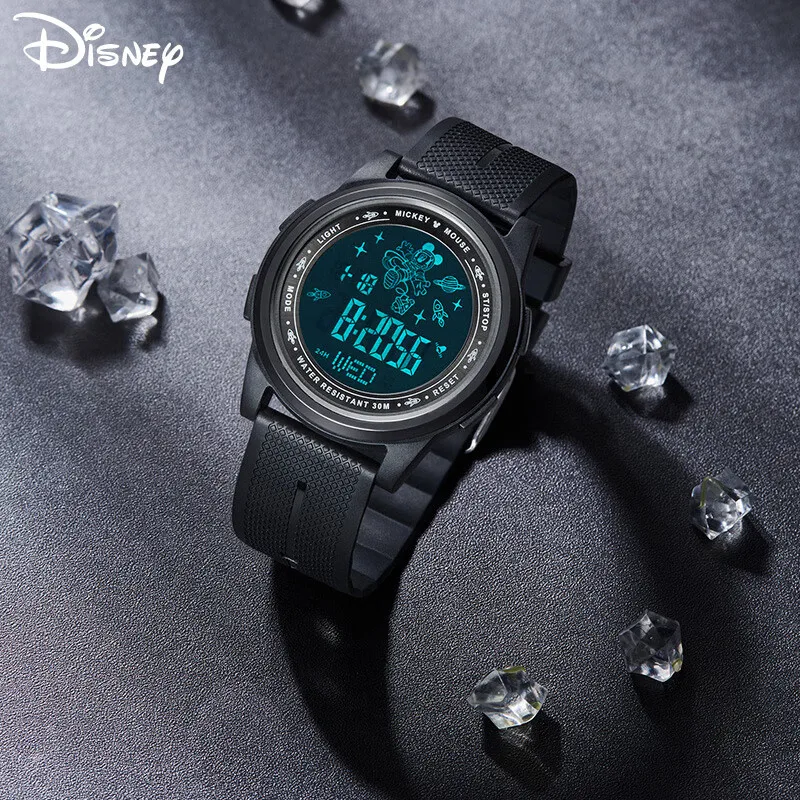 Disney Mickey Mouse Men Digital Wristwatch Astronaut Taikonaut Cartoon Stop Watch Chronograph Alarm Clock Unisex Women Girl Boy