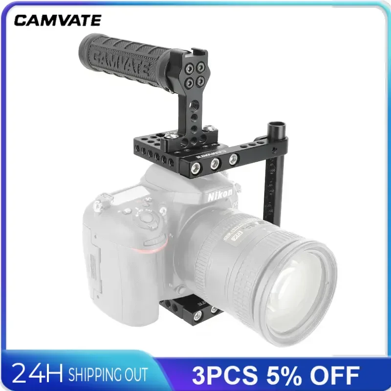 CAMVATE Camera Cage For Canon 60D,70D,7D MarkII,5D MarkII,5D MarkIII,Nikon D7000,D7100,D7200,DF,SonyA99,A58,A7,A7II,GH5,GH4,GH3