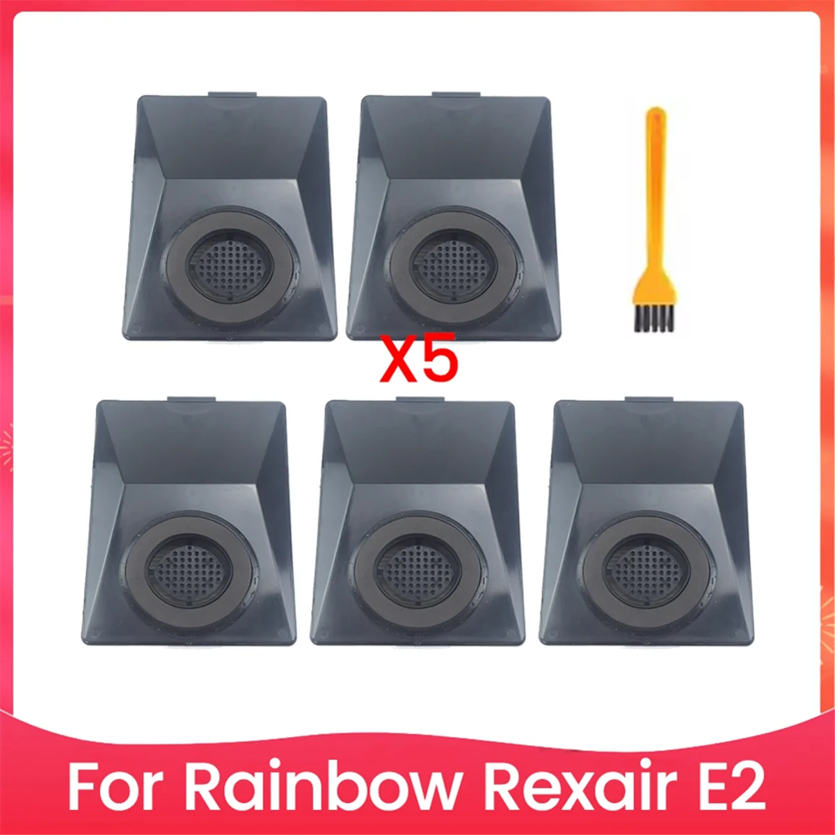 6PCS Vacuum Cleaner Filter and Cleaning Brush Accessory for Rainbow Rexair E2 Vacuum Cleaner Replacement Parts