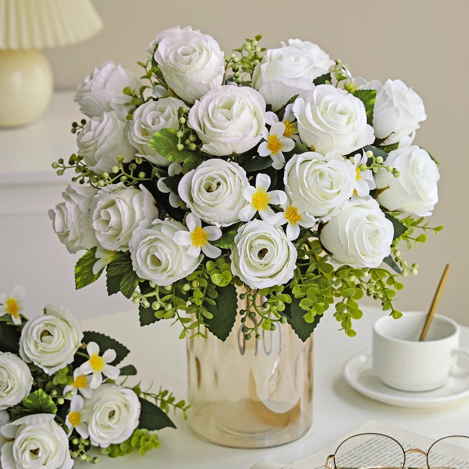 Künstliche Blumenknospen aus Seide für Zuhause, Zimmer, Tisch, Hochzeitskranz, Brautstrauß, Dekoration, Festival, Außenbereich, Hof, Garten, Vase, DIY-Geschenk, Requisite – Detail 1