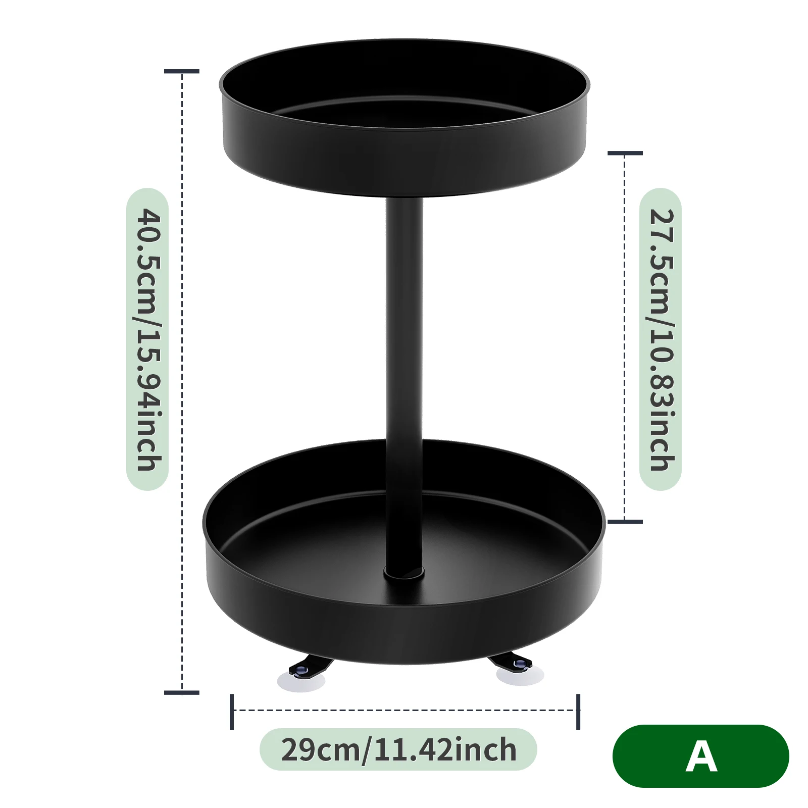 360° Rotating Spice Rack, Kitchen Seasoning Storage Rack with Suction Cup Base, Kitchen Countertop Storage Rack Organizer