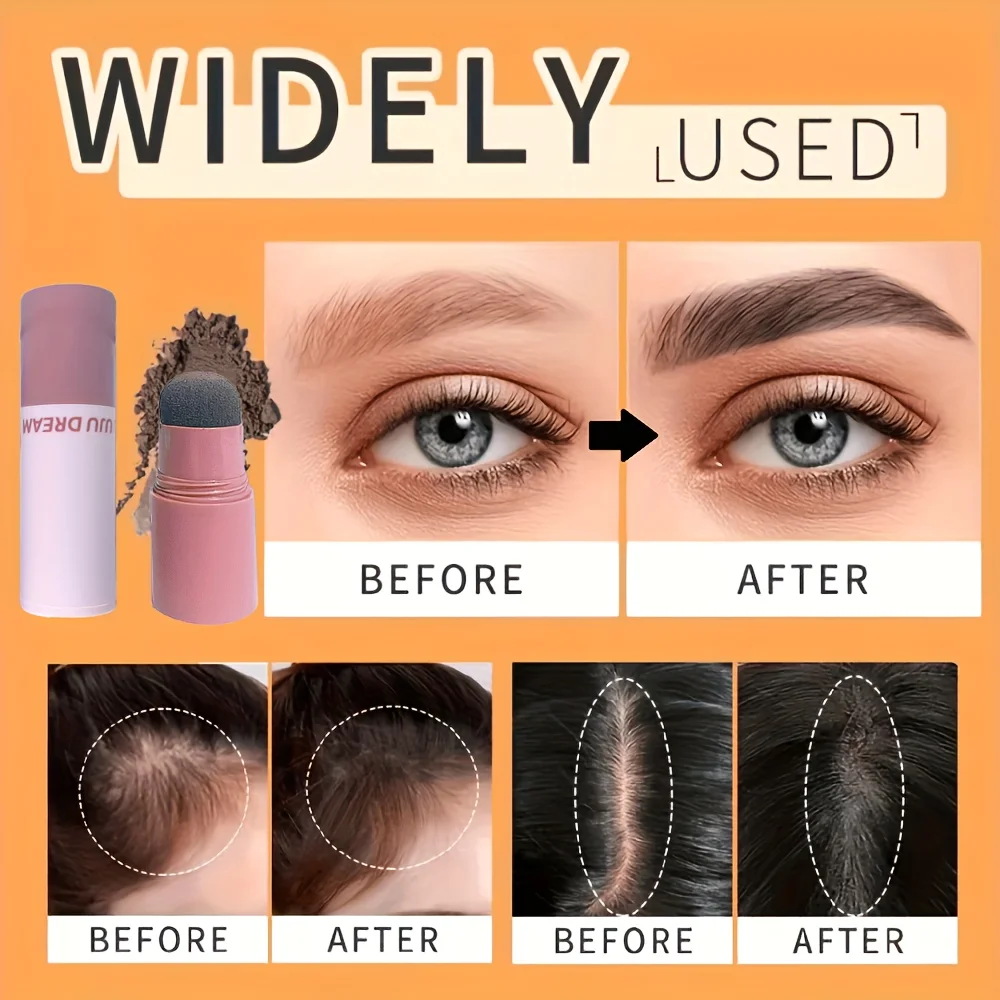 2-in-1 Full Brows & Hairline Kit - Eyebrow Stamp With Templates & Brush, Waterproof Long-Lasting Sweatproof, Unisex, Hairline