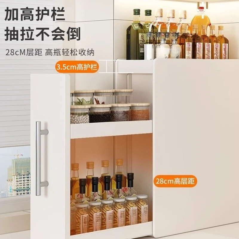 New Kitchen Narrow Spice Rack Countertop Pull-out Multi-layer Dustproof Storage Oil Seasoning Organizer