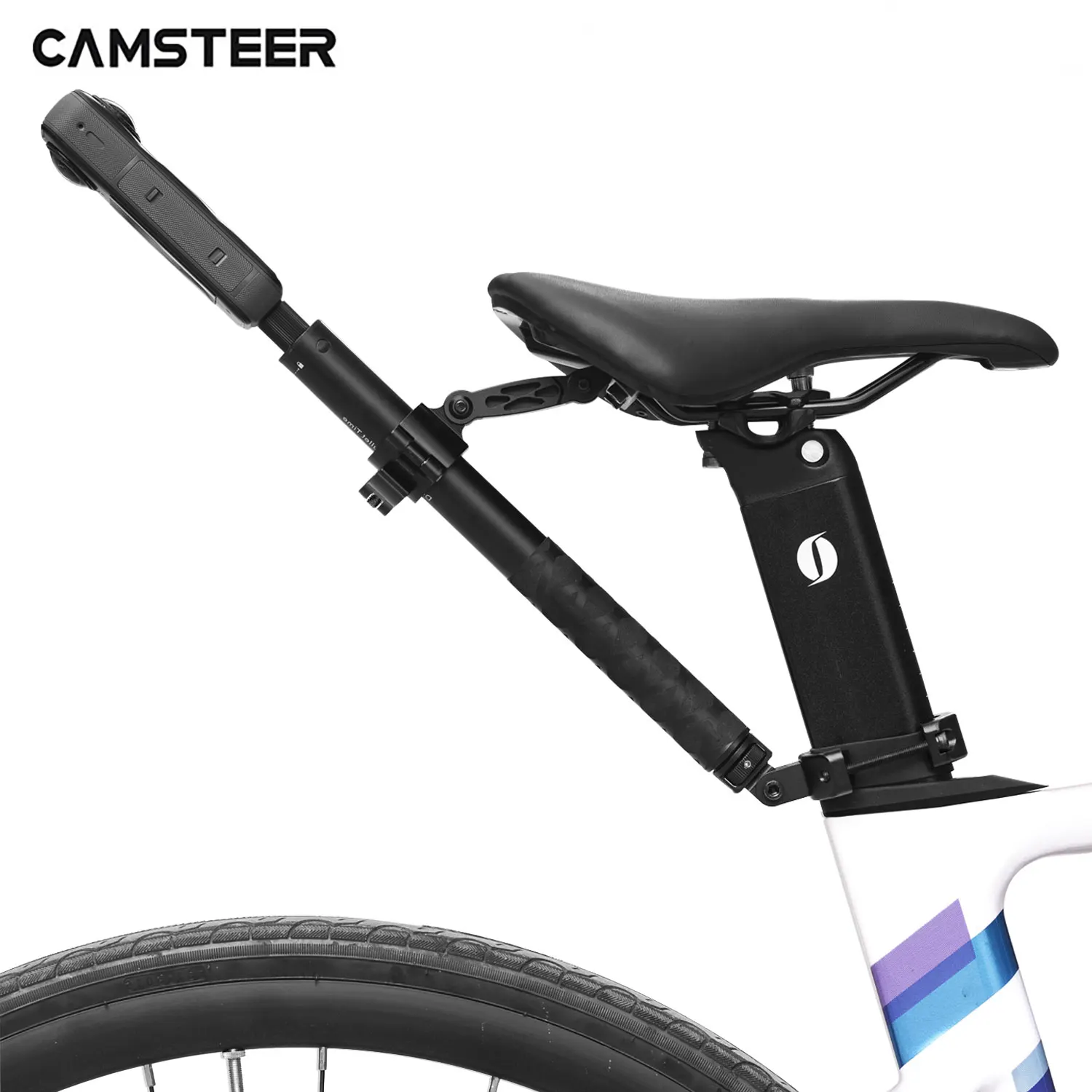 Camsteer Premium Bicycle Postseat 3rd Person View Mount for GoPro Max2 Hero 13 12 Insta360 X6 X5 X4 Ace Pro2 DJI Osmo360 Cameras