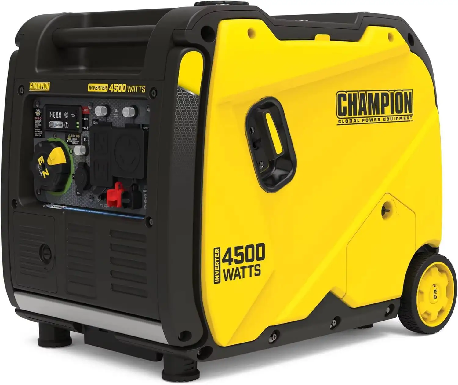 Champion Power Equipment Generador inversor portátil listo para vehículos recreativos de 4500 vatios con tecnología silenciosa y escudo de CO