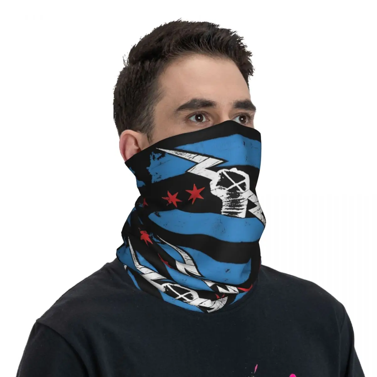 CM Punk WWE Bandana Neck Cover Printed Mask Scarf Multifunction Headband Outdoor Sports For Men Women Adult Breathable