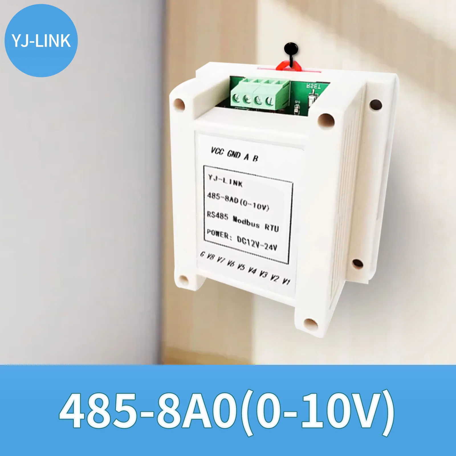 

8-канальный 0-10 в аналоговый выходной модуль AO RS485 для передачи напряжения Modbus RTU